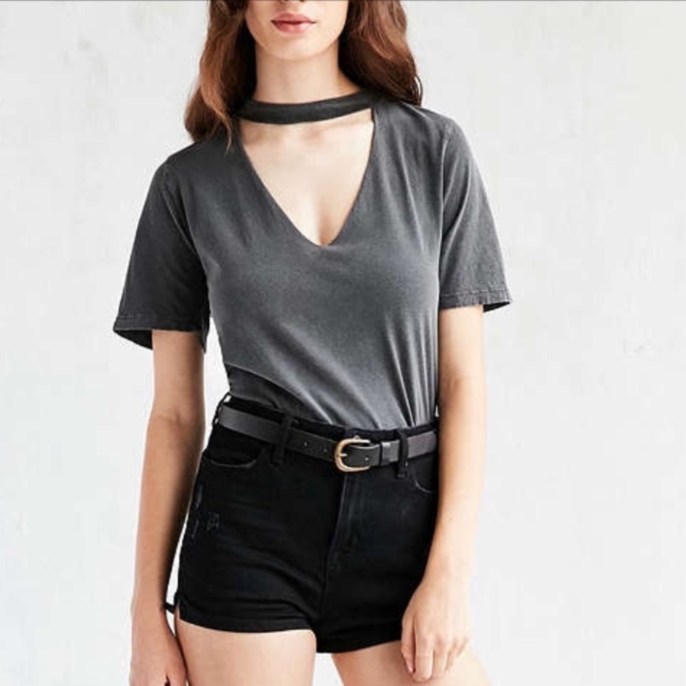 Cut out neck tee